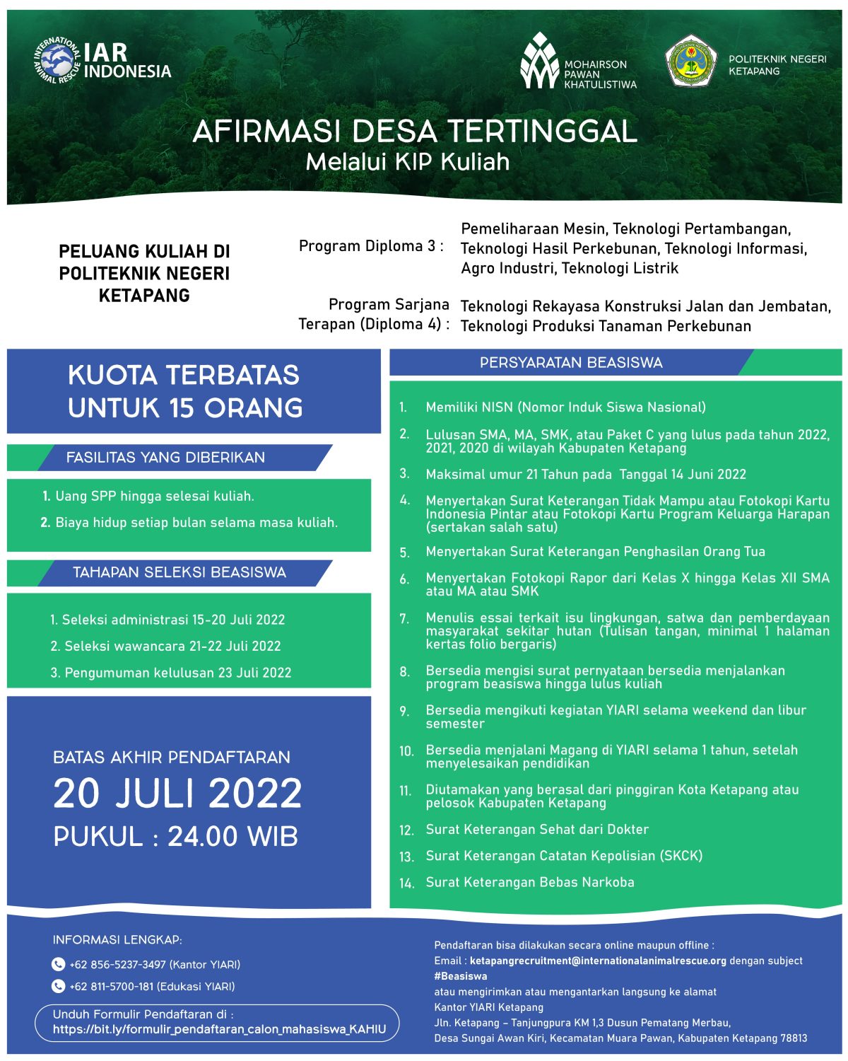 Peluang Beasiswa Kuliah di Politeknik Negeri Ketapang